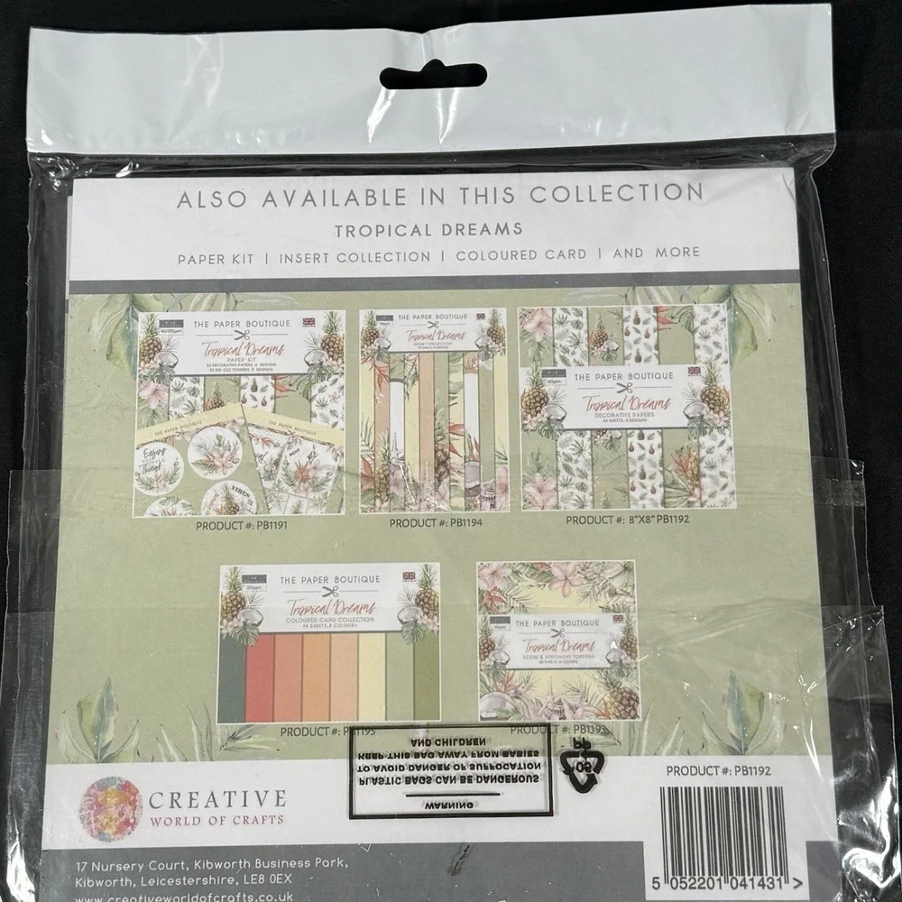 The Paper Boutique Tropical Dreams Paper Kit & Inserts Set Mixed Green Floral